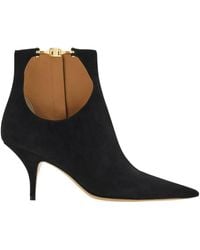 Ferragamo - Cut-Out Leather Ankle Boots - Lyst