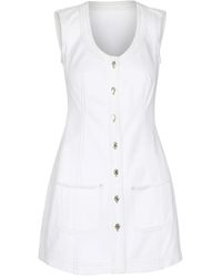 FRAME - Mouwloze Button-Up Mini-Jurk - Lyst