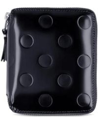Comme des Garçons - Dots Embossed Leather Line Wallet Black - Lyst