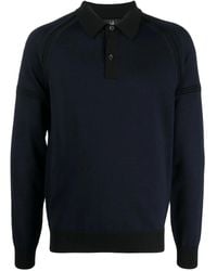 dunhill - Long Raglan-Sleeve Wool Polo Shirt - Lyst