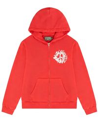 DENIM TEARS - Logo-Print Zip-Up Hoodie - Lyst