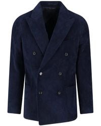Lardini - Double-Breasted Corduroy Jacket - Lyst