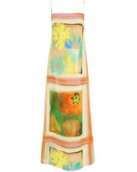 STAUD - Laura Floral-Print Linen Maxi Dress - Lyst