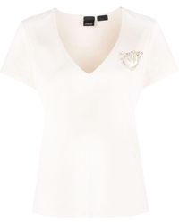 Pinko - T-shirt Met Logo Van Stras - Lyst