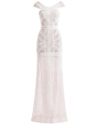 Gemy Maalouf - Geometric-Lace Off-Shoulder Dress - Lyst