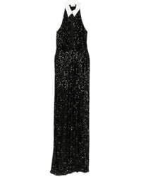 Elisabetta Franchi - Halterneck sequin dress - Lyst