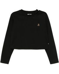 Izzue - Besticktes T-Shirt Mit Cut-Out - Lyst