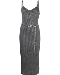 MICHAEL Michael Kors - Ribbed-knit Midi Dress - Lyst