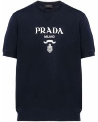 Prada - T-shirt a maniche corte con logo - Lyst
