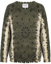 Kujten - Mela Bandana-Print Distressed Sweater - Lyst
