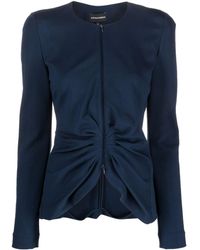 Emporio Armani - Pleated Long-sleeved Blouse - Lyst