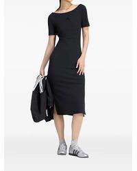 adidas - Ribbed Boat-Neck Midi Dress - Lyst