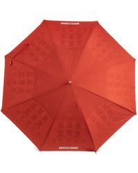 Moschino - Logo-Print Curved-Handle Umbrella - Lyst