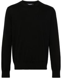 DSquared² - Fein Gestrickter Pullover Mit Logo-Schild - Lyst