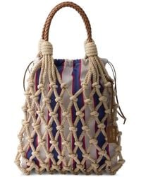 Prada - Medium Noué Cotton Tote Bag - Lyst