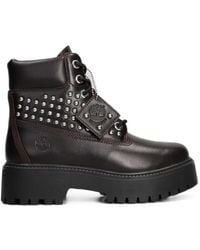 Timberland - Stone Street Stud-Embellished Platform Combat Boots - Lyst