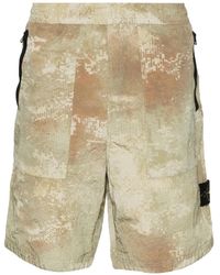 Stone Island - Abstract-Print Bermuda Shorts - Lyst
