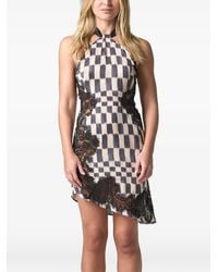 JBQ - Anora Lace-Trimmed Mosaic-Print Mini Dress - Lyst