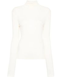 Helmut Lang - Roll-Neck Fine-Ribbed T-Shirt - Lyst