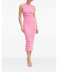 Twinset - Pointelle-Knit Midi Dress - Lyst