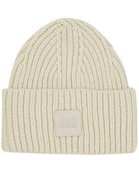 UGG - Bonnet Côtelé À Patch Logo - Lyst