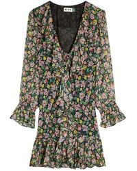 RIXO London - Shalyn Ruffled Floral-Print Mini Dress - Lyst
