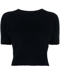 AURALEE - Milled Knitted Cropped T-shirt - Lyst