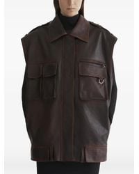 Mugler - Leather Military Gilet - Lyst