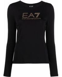 EA7 - T-Shirt Met Ronde Hals - Lyst