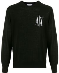Armani Exchange - Intarsien-Pullover mit Logo - Lyst