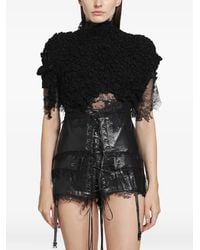 DREAMING ELI - Favourite Lace-Trim Cropped Blouse - Lyst