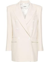 Sandro - Double-breasted Twill Blazer - Lyst