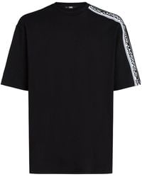 Karl Lagerfeld - T-Shirt mit Logo-Streifen - Lyst