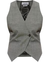 McQueen - Lace-Up Asymmetric-Hem Vest - Lyst
