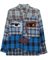 Kidsuper - Face-Appliqué Patchwork Shirt - Lyst