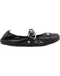 Balenciaga - Le City Buckle-Embellished Leather Flats - Lyst