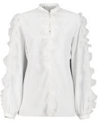 Giambattista Valli - Ruffled Cotton-blend Shirt - Lyst