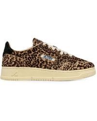 Autry - Medalist Easeknit Low Leopard-Print Pony-Hair Sneakers - Lyst