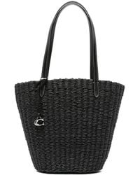 COACH - Small Straw Tote Bag - Lyst