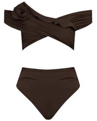 Maygel Coronel - Rosy Floral-Detail Off-Shoulder Bikini Set - Lyst