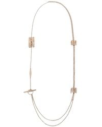 Max Mara - Crystal-Embellished Logo Necklace - Lyst