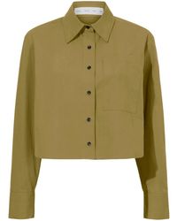 Proenza Schouler - Long-sleeve Poplin Cropped Shirt - Lyst
