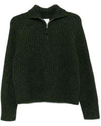 Allude - Troyer Ribbed-Knit Quarter-Zip Sweater - Lyst