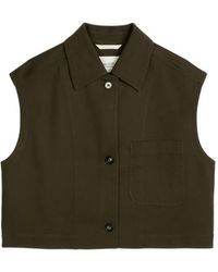 Marc O' Polo - Button-Fastening Cropped Gilet - Lyst