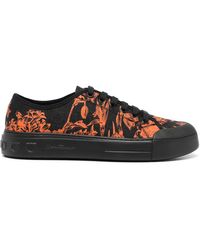 Ferragamo - Pattern-Print Low-Top Lace-Up Sneakers - Lyst
