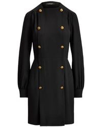 Ralph Lauren - Double-Breasted Georgette Mini Dress - Lyst