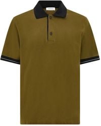 Ferragamo - Polo Shirt With Color Block Detail - Lyst