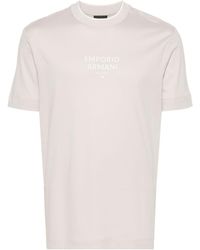 Emporio Armani - Logo-rubberised Cotton T-shirt - Lyst