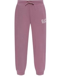 EA7 - Logo-Embroidered Track Pants - Lyst