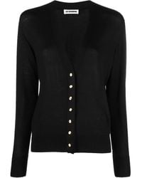Jil Sander - Fine-Knit V-Neck Cardigan - Lyst